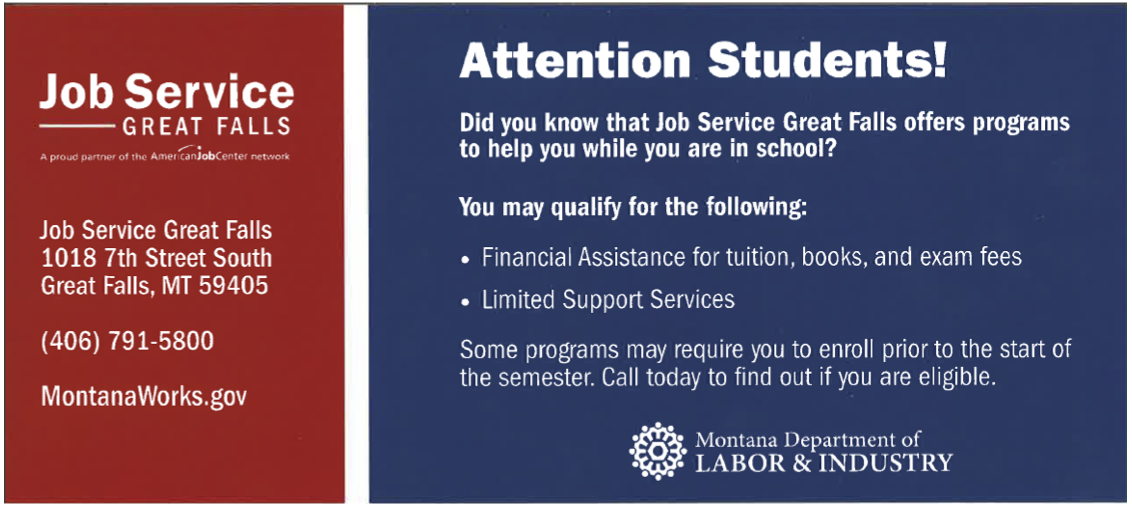 Job Service Great Falls Financial Assistance and Limited Support Services